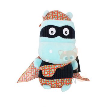 Les super zeroes zipo the hippo soft toy blue brown 